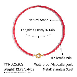 Белый Нефрит Ожерелья из бусин-рондель из натурального белого нефрита, окрашенные в осенне-зимний цвет, с 304 нержавеющей стали застежки, золотые, красные, 16.14 дюйм (41 см), бусина : 4.7 mm