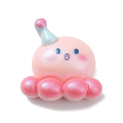 Осьминог Кабошоны морских животных из непрозрачной смолы на тему океана, блестящие кабошоны, осьминог, 22x21.5x9 мм