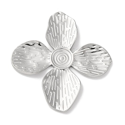 Нержавеющая Сталь Цвет Антикоррозийные 304 подвески из нержавеющей стали, цветочный шарм, цвет нержавеющей стали, 44x41x2 мм, отверстие : 1 мм