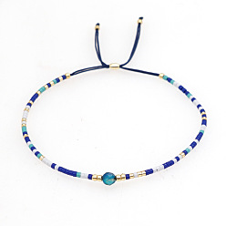 Разноцветный Регулируемые браслеты из стеклянного бисера с застежкой-слайдером для женщин, красочный, 11.02 дюйм (28 см)