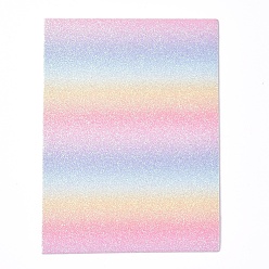 Colorful Double-Faced Imitation Leather Fabric, Frosted, Glitter Powder, for DIY Earrings Making, Colorful, 200x150x2mm