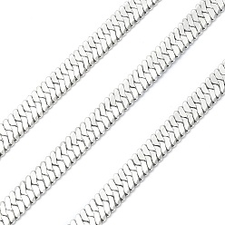 Stainless Steel Color Tarnish Resistant 304 Stainless Steel Herringbone Chains, Soldered, with Spool, Stainless Steel Color, 6x1mm