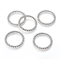 Antique Silver Tibetan Style Linking Rings, Ronedelle, Antique Silver, Lead Free & Cadmium Free & Nickel Free, 36.5x36.5x4mm