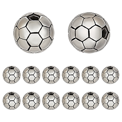 Античное Серебро 16 шт. 304 бусины из нержавеющей стали, круглый / футбол / футбольный мяч, античное серебро, 9x8.5 мм, отверстие : 2 мм