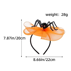 Оранжевый Хэллоуин паук железные ленты для волос, аксессуары для волос с бантом для украшения вечеринок, оранжевые, 200x220 мм