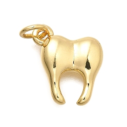 Настоящее золото 18K Латунь прелести, зуб, долговечный, без кадмия и без свинца, стойки покрытие, с целью перехода в кольце, реальный 18 k позолоченный, 13.5x11.5x3 мм, отверстие : 3 мм