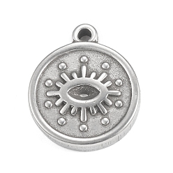 Stainless Steel Color Tarnish Resistant 304 Stainless Steel Pendant Rhinestone Settings, Flat Round Links with Eye, Stainless Steel Color, Fit for 3x1.3mm Rhinestone, 15.5x13x3mm, Hole: 1.4mm 