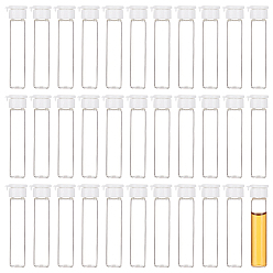 White Clear Glass Bottles, with Plastic Caps, Bead Containers, Pipe, White, 1.6x6.2cm, Inner Diameter: 0.7cm