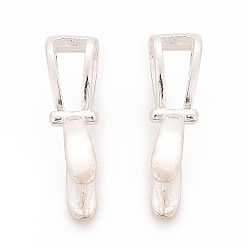 Серебро 925 зажим для зажима льда из стерлингового серебра, серебряные, 17x10x5 мм, отверстие : 5.5x2.5 мм, штифты : 0.6 мм