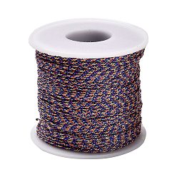 Синий 100m плетеные полиэфирные шнуры, для изготовления ювелирных изделий, круглые, синие, 1 мм, около 109.36 ярдов (100 м) / рулон