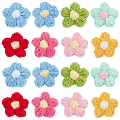 (52) Непрозрачная лаванда 48 шт. 8 цвета хлопковые украшения ручной работы, цветок, разноцветные, 39~40x41~42x6.5~7.5 мм, 6 шт / цвет