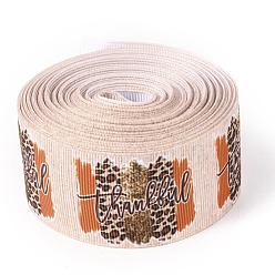 Others Polyester Grosgrain Ribbon, Single Face Printed Pattern, for DIY Handmade Craft, Festival Party, Gift Decoration , Wood Grain Pattern, 1-1/2 inch(38mm), 10 yards/roll(9.14m/roll)