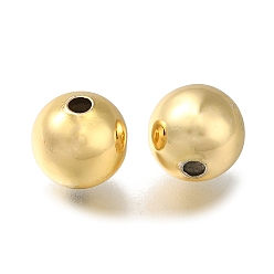 Настоящее золото 18K Стойки обшивки латунные бусины, долговечный, без свинца и без кадмия, круглые, реальный 18 k позолоченный, 8x7.5 мм, отверстие : 1.6 мм