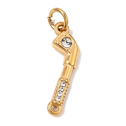 Golden 304 Edelstahl Strass Anhänger, Eishockey-Anhänger, golden, 23x8x3.5 mm, Bohrung: 6 mm