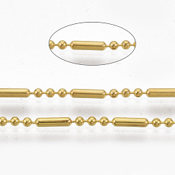 Золотой Латунные шаровые цепи, шариковые и бусовые цепи, долговечный, пайки, с катушкой, без кадмия, без никеля и без свинца, золотые, 5.8x1.5 mm и 1.5 mm, около 301.83 футов (92 м) / рулон