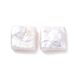 Античный Белый Натуральный кеши жемчуг бисер, культивированный пресноводный жемчуг, нет отверстий / незавершенного, квадратный, старинный белый, 11x10.5~11.5x4 мм