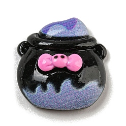 Другие Кабошоны из непрозрачной смолы на тему Хэллоуина, котел, 20x19x8 мм