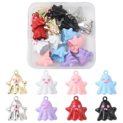 (52) Непрозрачная лаванда 16 шт. 8 эмалированные подвески из сплава, окрашенные распылением, без кадмия, без свинца и без никеля, призрачное очарование, разноцветные, 19.5x17.5x12.5 мм, отверстие : 1.8 мм, 2 шт / стиль