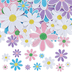 (52) Непрозрачная лаванда 60 шт. 12 стили компьютерная вышивка полиэстер приклеиваемые/пришиваемые заплатки, аксессуары для костюма, цветок, разноцветные, 28.5~65x2 мм, 5 шт / стиль