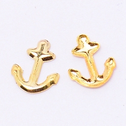 Золотой Сплав кабошонов, принадлежности для наполнения эпоксидной смолой, Для изготовления ювелирных изделий из смолы, без кадмия и без свинца, якорь, золотые, 6x5x0.5 мм