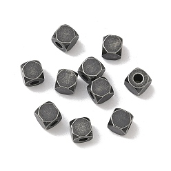 Античное Серебро Ретро 316 хирургические бусины-разделители из нержавеющей стали, кубические, античное серебро, 5x5x5 мм, отверстие : 2 мм