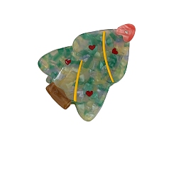 Рождественская елка Заколки для волос с когтями из ацетата целлюлозы (смола), заколка для волос для женщин и девочек, Новогодняя тема, рождественская елка, 85x52x50 мм