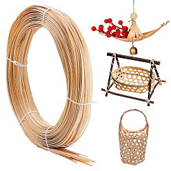 Navajo White Flat Natural Bamboo Wicker Strips, Solid Weaving Material, for DIY, Furniture Knitting, Navajo White, 6x0.5mm, about 3m/pc, 10pcs/bundle