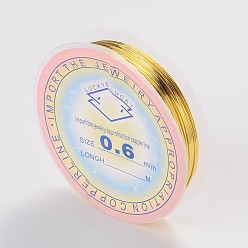 Золотистый Медная проволока, долговечный, золотые, 22 датчик, 0.6 мм, около 19.68 футов (6 м) / рулон