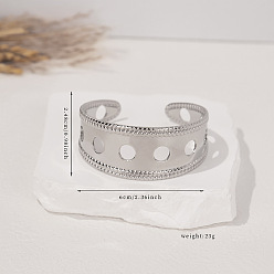 Нержавеющая Сталь Цвет 304 женские браслеты-манжеты из нержавеющей стали, плоско-круглые, цвет нержавеющей стали, внутренний диаметр: 2-3/8 дюйм (6 см)