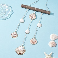 Верблюжий Подвесные украшения из ракушек с гальваническим покрытием, с деревянной палочкой, для украшения сада и дома, верблюжие, 565 мм