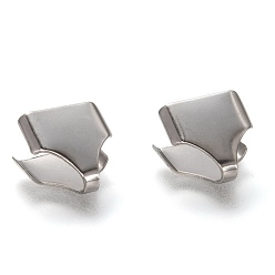 Нержавеющая Сталь Цвет Устойчивы к потускнению 304 нержавеющая сталь, складные обжимные концы, загибаем концы шнура, цвет нержавеющей стали, 11x11.5x3.5 мм, отверстие : 6x2.5 мм