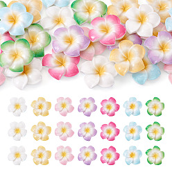 (52) Непрозрачная лаванда 28шт. 7 цвета, непрозрачные смоляные кабошоны в виде цветков плюмерии, разноцветные, 29~30x29~30x7~8 мм, 4 шт / цвет