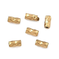 Золотой 304 шарики из нержавеющей стальной трубы, ионное покрытие (ip), текстурированная трубка, золотые, 4x2 мм, отверстие : 0.9 мм