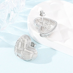 Платина Плетеные серьги-гвоздики в форме сердца из латуни, без кадмия и без свинца, стойки покрытие, долговечный, платина, 16x19 мм