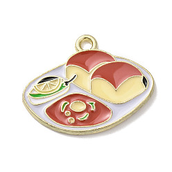 Food Подвески из эмали и сплава, золотой свет, питание, 19.5x25x1.5 мм, отверстие : 1.8 мм