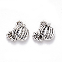 Античное Серебро Осенняя тема амулеты в тибетском стиле, тыква, без кадмия и без свинца, античное серебро, 10.5x10x3 мм, отверстие : 1.4 мм, Около 1330 шт / 1000 г