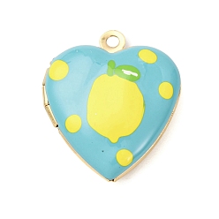 Лимон 304 подвески-медальоны из нержавеющей стали в форме сердца, с эмалью, реальный 18 k позолоченный, ионное покрытие (ip), без кадмия, без никеля и без свинца, лимон, 22.5x19x6.5 мм, отверстие : 1.7 мм