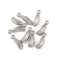 Vegetables Овощи 304 подвески из нержавеющей стали, полированный, цвет нержавеющей стали, анти-тускнение, мочалка, 11x3x3 мм, отверстие : 1.2 мм