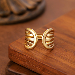 Золотой 304 открытые кольца манжеты из нержавеющей стали, формы раковины, золотые, 20 мм