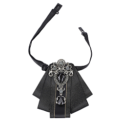 Black 1Pc Detachable Polyester & Zinc Alloy & Glass Bowties Shoulder, DIY Garment Accessories, Black, 490mm