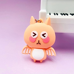 Легкий Лосось Пластиковые подвески из пвх, летучая мышь, светлый померанцевый, 60 мм