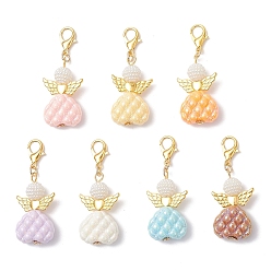 (52) Непрозрачная лаванда Подвесные украшения в виде ангелов из непрозрачного акрила, Сплав с застежками когтя омара, золотые, разноцветные, 54.5 мм