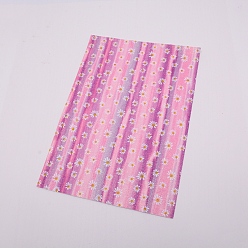 Pink Blumenmuster Kunstleder Stoff, für diy ohrringe machen, rosa, 21x30 cm