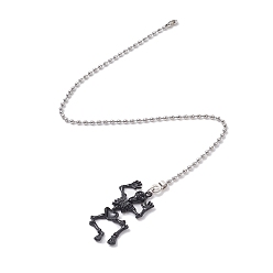 (52) Непрозрачная лаванда Удлинители цепи потолочного вентилятора из сплава, хэллоуин скелет кулон украшение, с 304 из нержавеющей стальной шарик цепочки, разноцветные, 365 мм