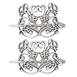 Другие Заколка для волос из сплава викингов с палочками для волос, аксессуары для длинных волос в ирландском стиле, образец узла, 48.5x58x2.5 мм, бар: 78.5x10x5 mm