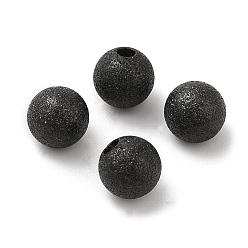 Черный Цвет Металла 304 конец нержавеющей стали шнур, Торцевые крышки, текстурированная круглая, металлический черный , 6 мм, отверстие : 1.6 мм