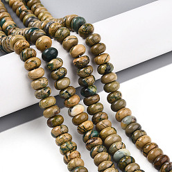 Gemstone Нити бусин из натурального камня вердит, рондель, 10~10.5x5~6 мм, отверстие : 0.8 мм, около 67~79 шт / нитка, 14.96~15.35'' (38~39 см)