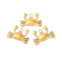 Золотой Ионное покрытие (ip) 304 подвески из нержавеющей стали, крабовое очарование, золотые, 24.5x17x3 мм, отверстие : 2.5 мм