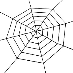 Черный Полиэстеровое паутинное украшение для вечеринки, для Хэллоуина, чёрные, 1500x1500x5 мм