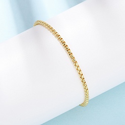 Настоящее золото 18K Латунные браслеты-цепочки «Бостон» для женщин, долговечный, стойки покрытие, без кадмия и без свинца, реальный 18 k позолоченный, 18.7x0.25 см